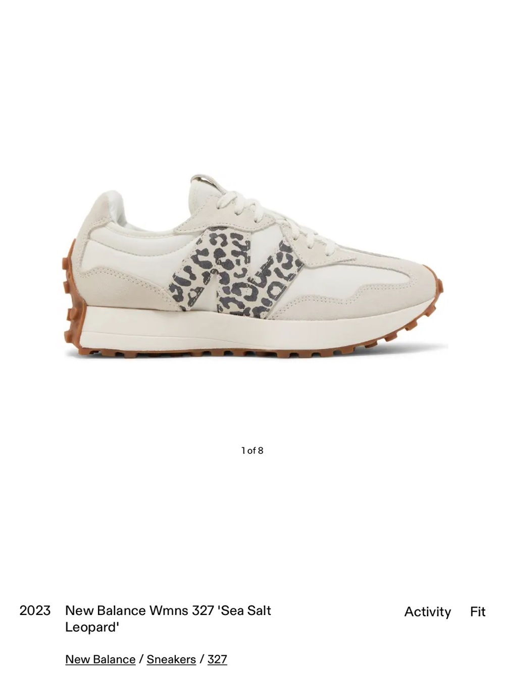 New Balance Women's 327 Sneakers in Sea Salt with Leopard Accent